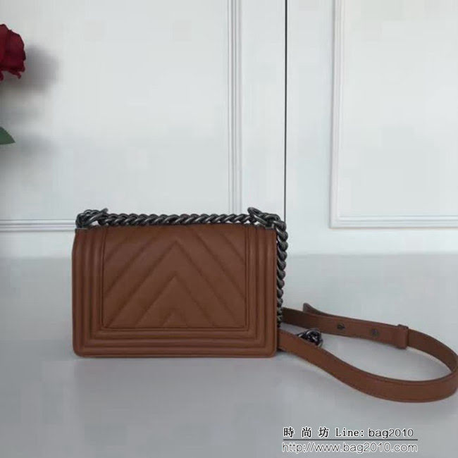 香奈兒CHANEL 67085奶茶色原單質量經典之作鏈條斜挎包 DSC2039